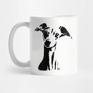 Italian Greyhound Cute Black Stencil Dog Mug